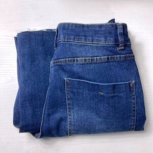 OAT New York Wide Leg Jeans Women's 6/28 Blue Denim High Rise Crop Pants
